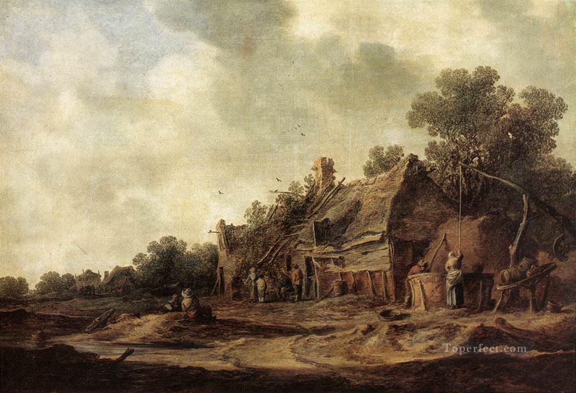 Peasant Huts with a Sweep Well Jan van Goyen Oil Paintings